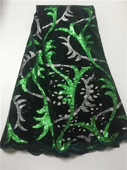 

African Lace With Sequins Embroidery Textile Lace Fabric High Quality Sequins French Tulle Lace Fabrics For Wedding Party