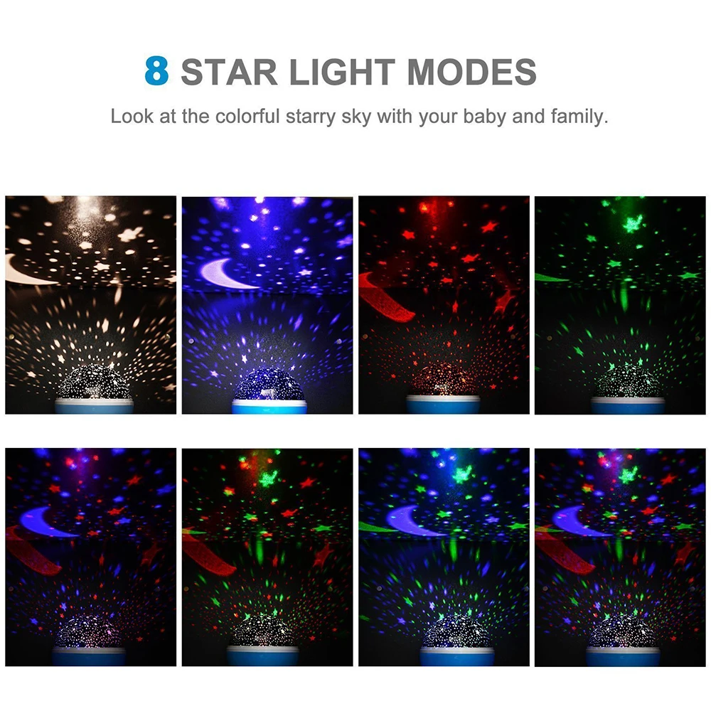 Lightme Stars Starry Sky Led Night Light Projector Moon Lamp Battery Usb Kids Gifts Children Bedroom Lamp Projection Lamp Z20