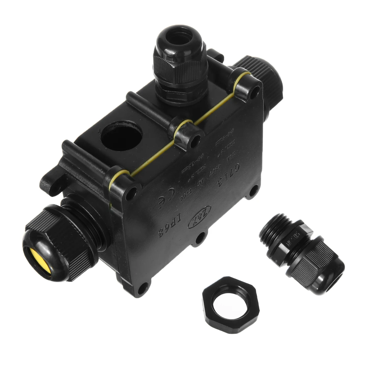 New 450V 24A 4 Way Plastic Waterproof Electrical Junction Box Cable Wire Connector Dust-proof IP68 Junction Box Case Black
