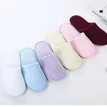 ; 5 пар/лот; Разноцветные высококачественные одноразовые домашние тапочки из плотного бархата кораллового цвета