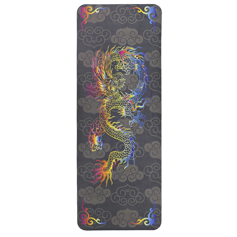 Suede Natural Rubber Mat Cool Dragon Printed Yoga Mat Breathe Freely & Absorb Sweat High Density Pilates Floor Non Slip Eco Suede Natural Rubber Mat Cool Dragon Printed Yoga Mat Breathe Freely & Absorb Sweat High Density Pilates Floor Non Slip Eco