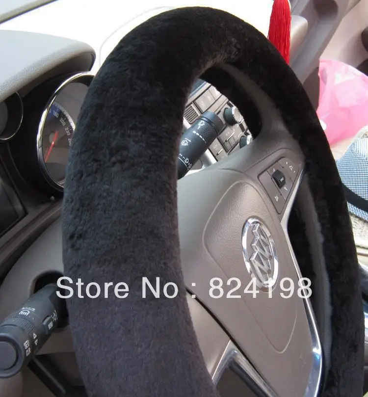 FREE SHIPPING Short Plush Car Steering Wheel Cover Genuine Australia Sheepskin Lined with Rubber Ring Nonslip | Автомобили и