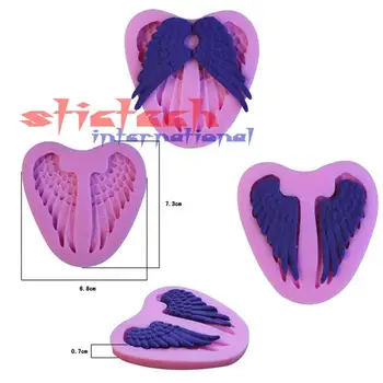 

by dhl or ems 500 pieces Creative Baking Tools Silicone Cake Decoration Mold Angel Wings Shape Chocolate Fondant Mold