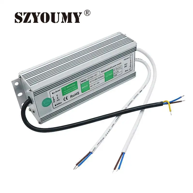 

SZYOUMY DC 12V Adapter Waterproof IP67 LED Driver Dc 12V 100W Switching Power Supply Outdoor Used Led Strip Driver