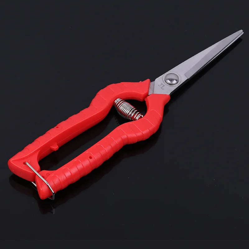 SURROUNDOK Stainless Steel Garden Shears Simple Pointed Mouth horticulture Hand Pruner Anti-Slip Grip Pruning Scissors