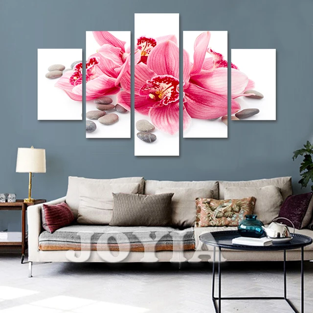 5 Piece Canvas Art Flower Wall Painting Red Lily Prints Home 5 Piece Canvas Art Flower Wall Painting Red Lily Prints Home Decor Pictures Set