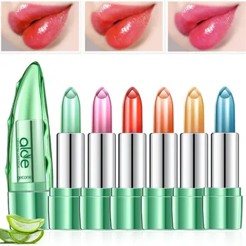 

Natural Aloe Vera Lipstick Long Lasting Temperature Change Color Red Lip Stick Blam Transparent Magic Jelly Waterproof Lipsticks