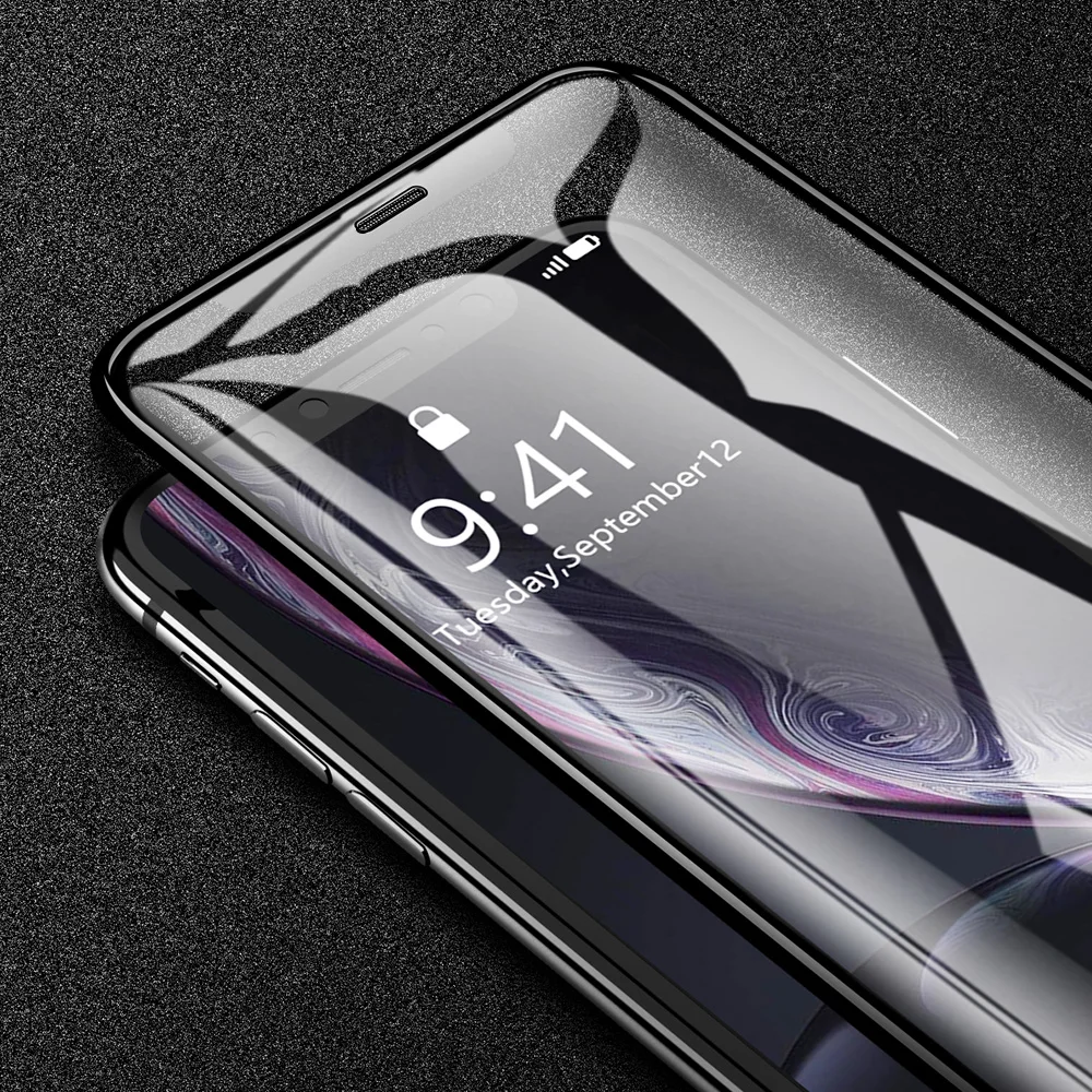 Закаленное стекло 9D KISSCASE с полным покрытием для iPhone X XS MAX XR Пылезащитный фильтр