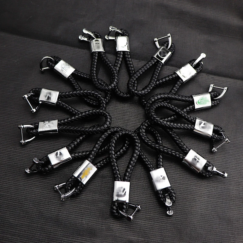 

High-Grade Car KeyChain Auto Logo Custom Lettering Key Chain PU Leather Rope Car styling Chevy Keyring Buckle Bag Pendant
