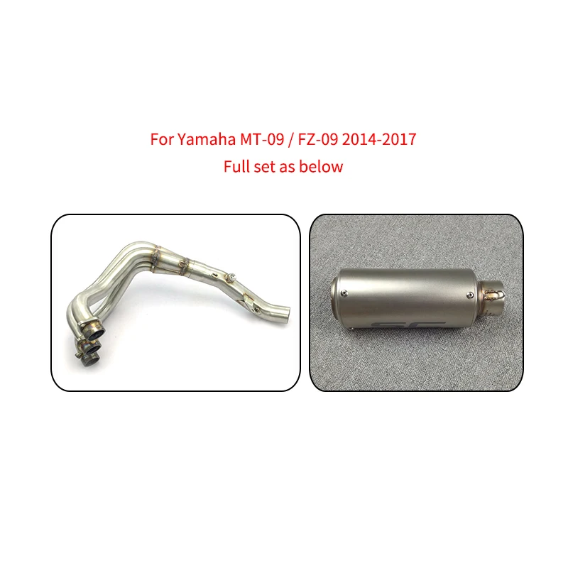 MTCLUB For Yamaha MT-09 FZ-09 MT09 MT 09 FZ 09 2014 2015 2016 17 Motorcycle Modified Muffler Exhaust Contact Middle Pipe Set (11)