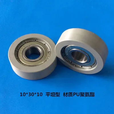 

high quality polyurethane PU coated ball bearings 6000zz embedded bearing Total Diamater: 10*30*10mm