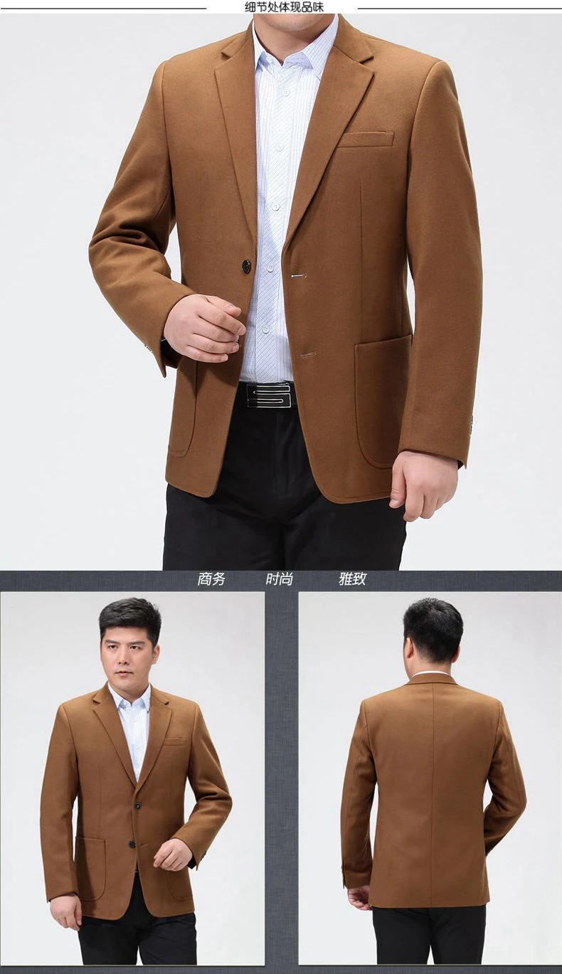 WAEOLSA Mens Blazers Plain Color Suit Coat Slim Fit Outfits Red Gray Camel Blazer Hombre Tailored Suit Jacket For Man Costume 2019 (5)