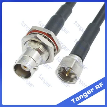 

Tanger F male plug to BNC female jack front with nut straight RF RG58 Pigtail Jumper Coaxial Cable 20inch 50cm High Quality