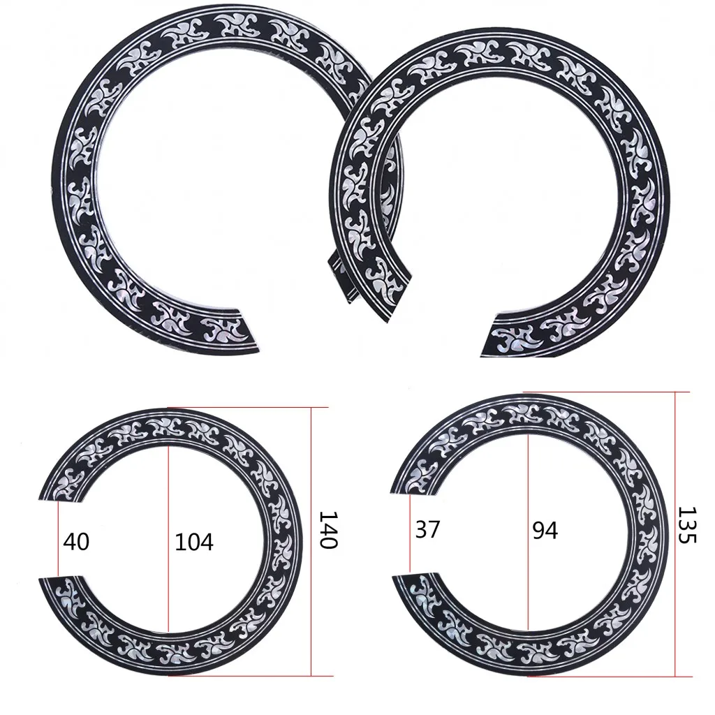 Новинка 94 мм 104 жесткий диск гитара из ПВХ круг звук отверстие Розетта, вставка для акустической Гитары наклейка аксессуары