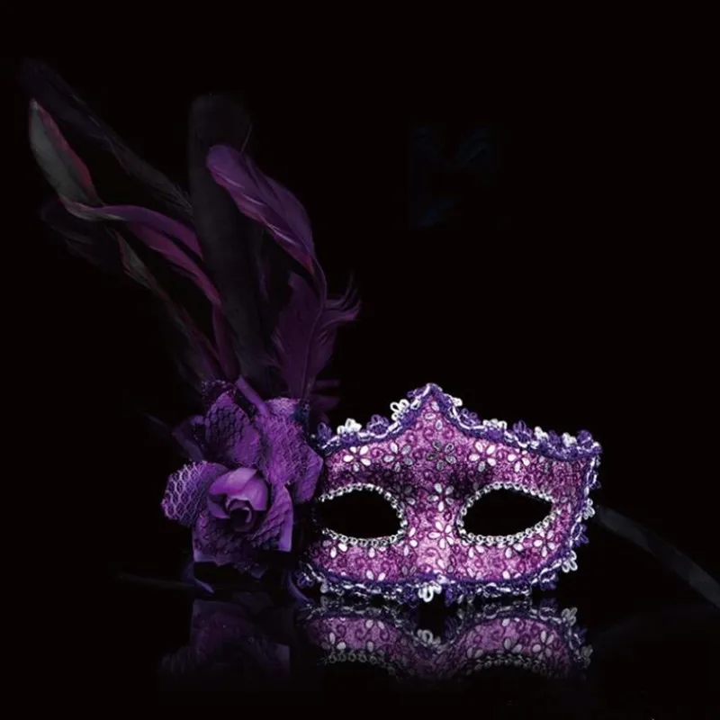 Новая женская элегантная Цветочная маска с перьями Венецианская принцесса Карнавальная маска реквизиты для танцев аксессуары для празднования Хеллоуина