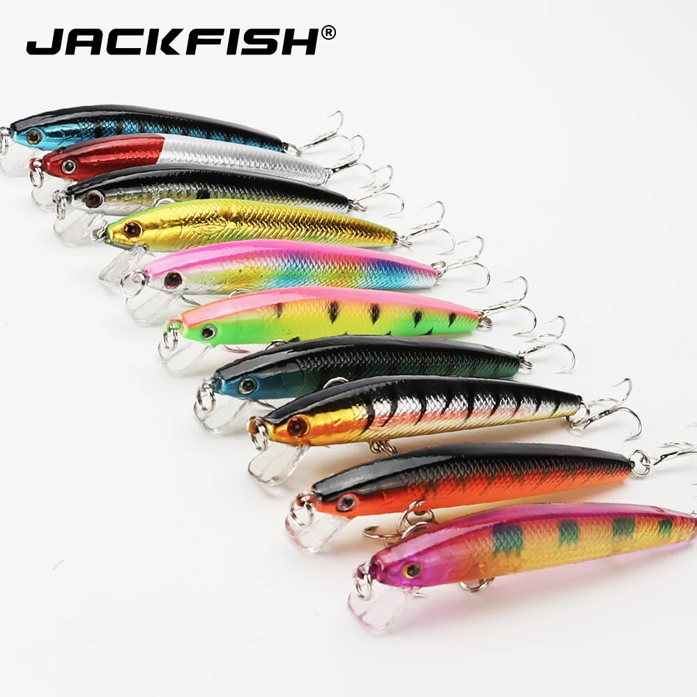 JACKFISH now красочные приманки для рыбалки 10 шт./партия см/9 г 3D глаза рыболовная
