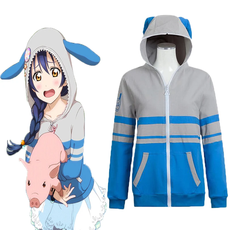 

Anime Love Live! Hoodies Animal Cosplay Costume Sonoda Umi Cosplay Costume Sweatshirt Casual Coat Halloween Carnival Women