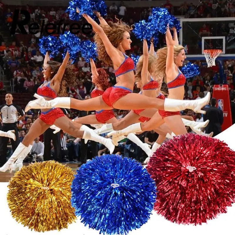 

1 pair Cheer Dance Sport Supplies Competition Cheerleading Poms Flower Ball Lighting Up Party Cheering Fancy Poms Cheer