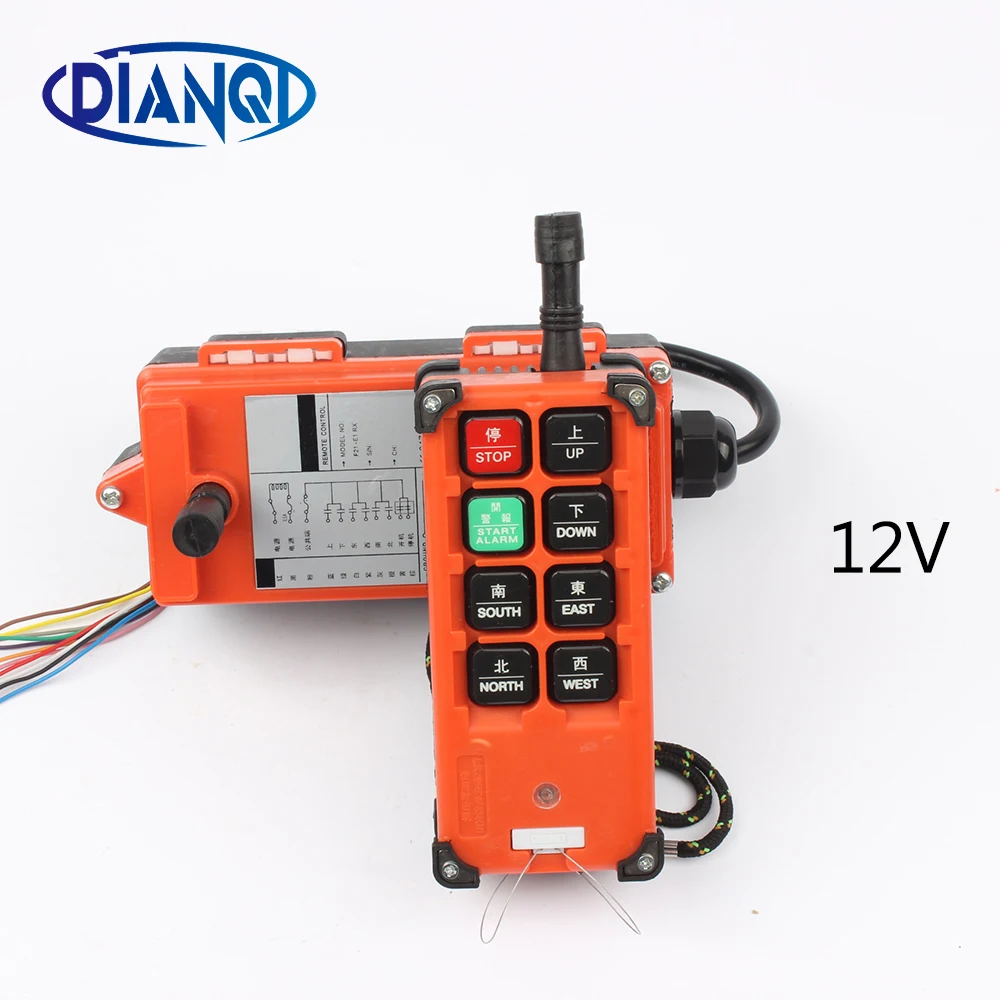 12 В постоянного тока промышленные переключатели Дистанционного Управления Подъемный Кран кнопочный переключатель с 8 кнопками 1 приемник+ 1 передатчик F21-E1B