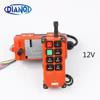 DC 12 24v 産業用リモートコントロールスイッチホイストクレーンプッシュボタンスイッチ 8 ボタンと 1 受信機 + 1 トランスミッタ f21-E1B