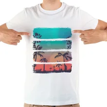 Бренд JOLLYPEACH, Пляжная летняя футболка на закате, свежий стиль, мужская футболка, новинка, белая, короткий рукав, повседневная, homme, крутая футболка