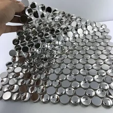 Mordern 3D серебряная круглая Polisehd металлическая мозаичная плитка, кухня щитка ванная комната настенная плитка DIY Декор шкафа