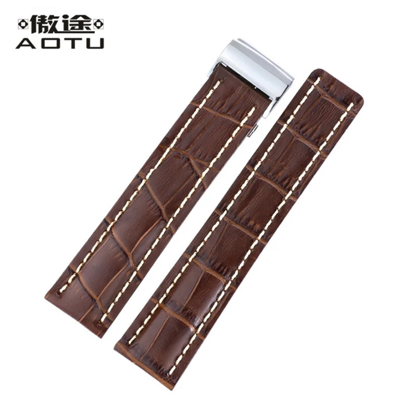 

Mens Genuine Leather Watch Straps For Breitling AVENGER Series Watch Casual Male Clock Watchbands 22mm 24mm Watch Straps Belt