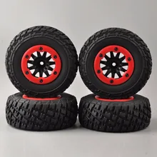 1:10 Scale 4 PCS/Set RC Short Course Truck Tires Set Tyre Wheel Rim For SlASH HPI Remote Control Car Model Toy Parts 1:10 Scale 4 PCS/Set RC Short Course Truck Tires Set Tyre Wheel Rim For SlASH HPI Remote Control Car Model Toy Parts