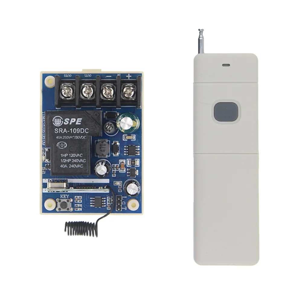 

3000m DC 12V-48V 24V 36V 30A 1 CH 1CH RF Wireless Remote Control Switch System Receiver+Transmitter For Motor Garage Door LED