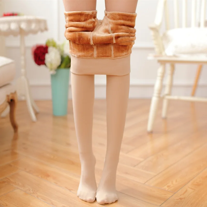 

Fashion Plus Size Pantyhose Winter Tights Women Warm Velvet Shiny Sexy Seamless Pantyhose Sheer Tights