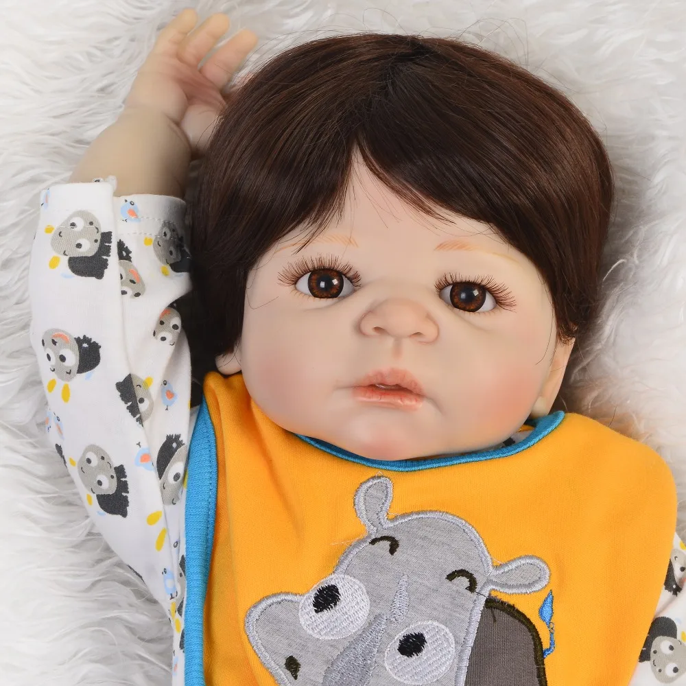 Мультфильм 57 см Reborn Baby Doll мальчик Мода DIY игрушки 23 дюймов силиконовые Reborn младенцев полный винил тело Bebe для детей подарки на день рождения