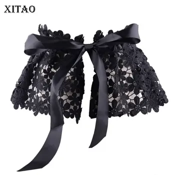 

XITAO Off Shoulder Bandage Cummerbunds Hollow Out Lace Waist Decorated Wild Ladies Girdle Three Dimensional 2019 Summer DLL1704
