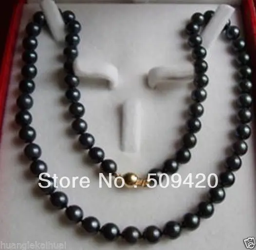 

Free Shipping >>AAA 8-9MM BLACLK TAHITIAN CULTURED PEARL NECKLACE 18