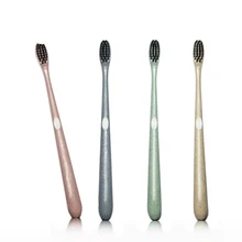 Мягкая зубная щетка для взрослых портативная пшеничная соломенная зубная щетка для чистки зубов отбеливающая щетка с древесным углем щетка с чехол для путешествий