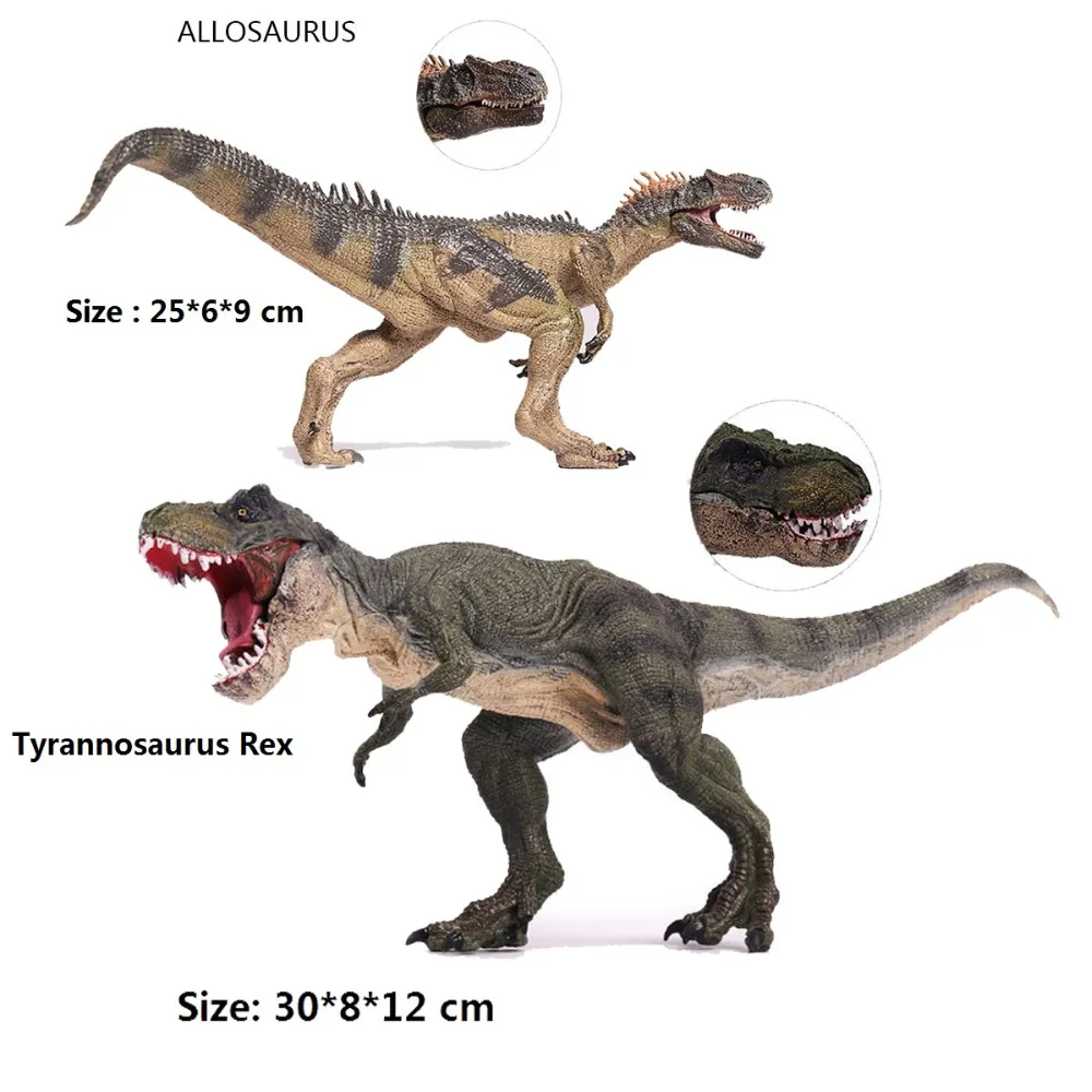 

2pcs/set big Jurassic world Dinosaur Static solid Model Dinosaurs Tyrannosaurus Rex 30CM Velociraptor violence raptors 25 CM