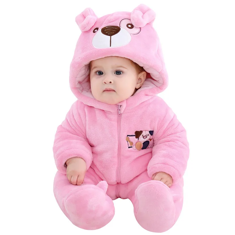 0-3 Years Old Infants New Baby Boy Rompers Baby Girl Winter Thick Flannel Two Color Pet Dog Cotton Clothes Children's Clothing10