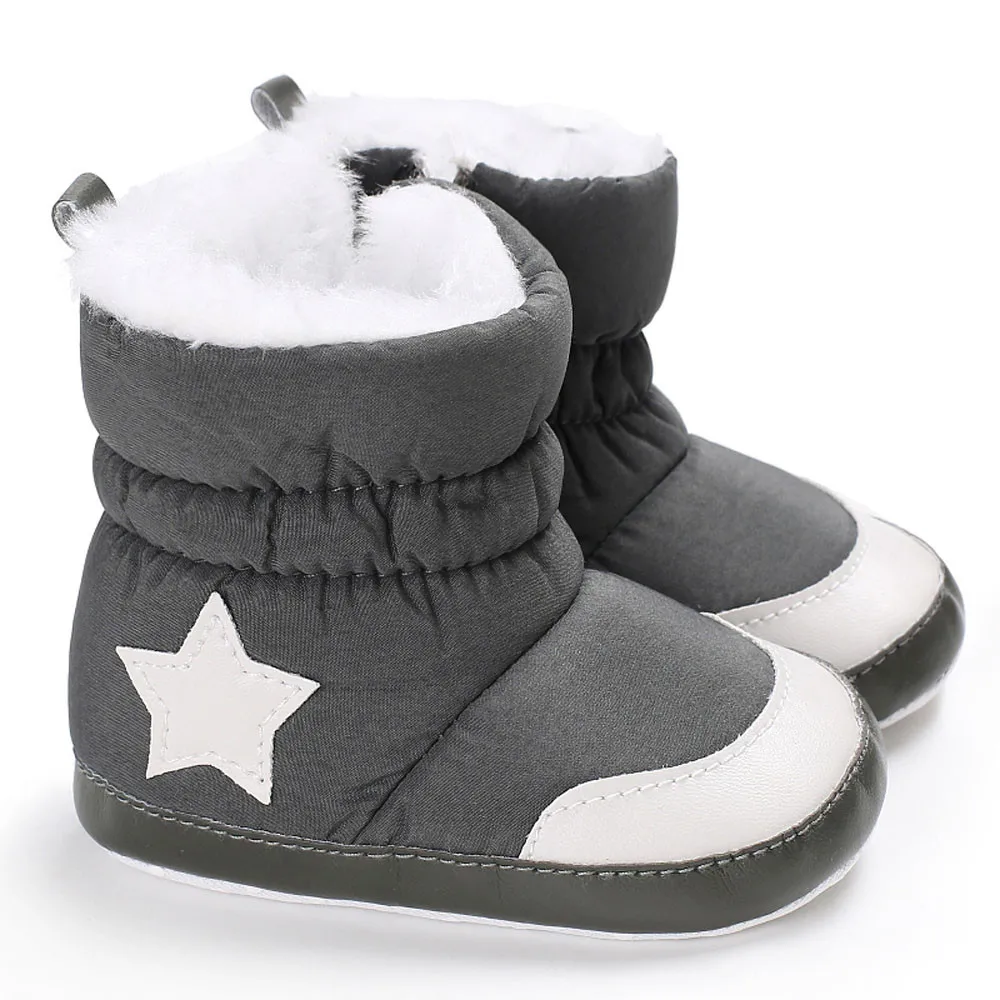Модная детская обувь для девочек и мальчиков; мягкие ботиночки; младенческие сапоги для снега для малышей; Теплая Бархатная обувь для первых прогулок; Прямая поставка