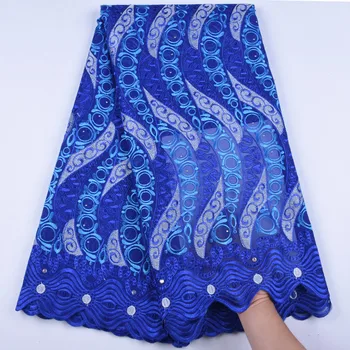 

Royal Blue African French Dry Lace Fabric High Quality Nigerian Lace Fabric Swiss Voile Lace In Switzerland For Man Dress 1640B