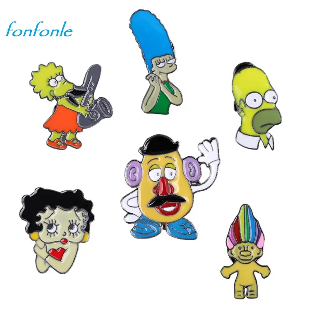 

Popular Alloy Cartoon Character Pins Jeans Bags Hats And Brooches