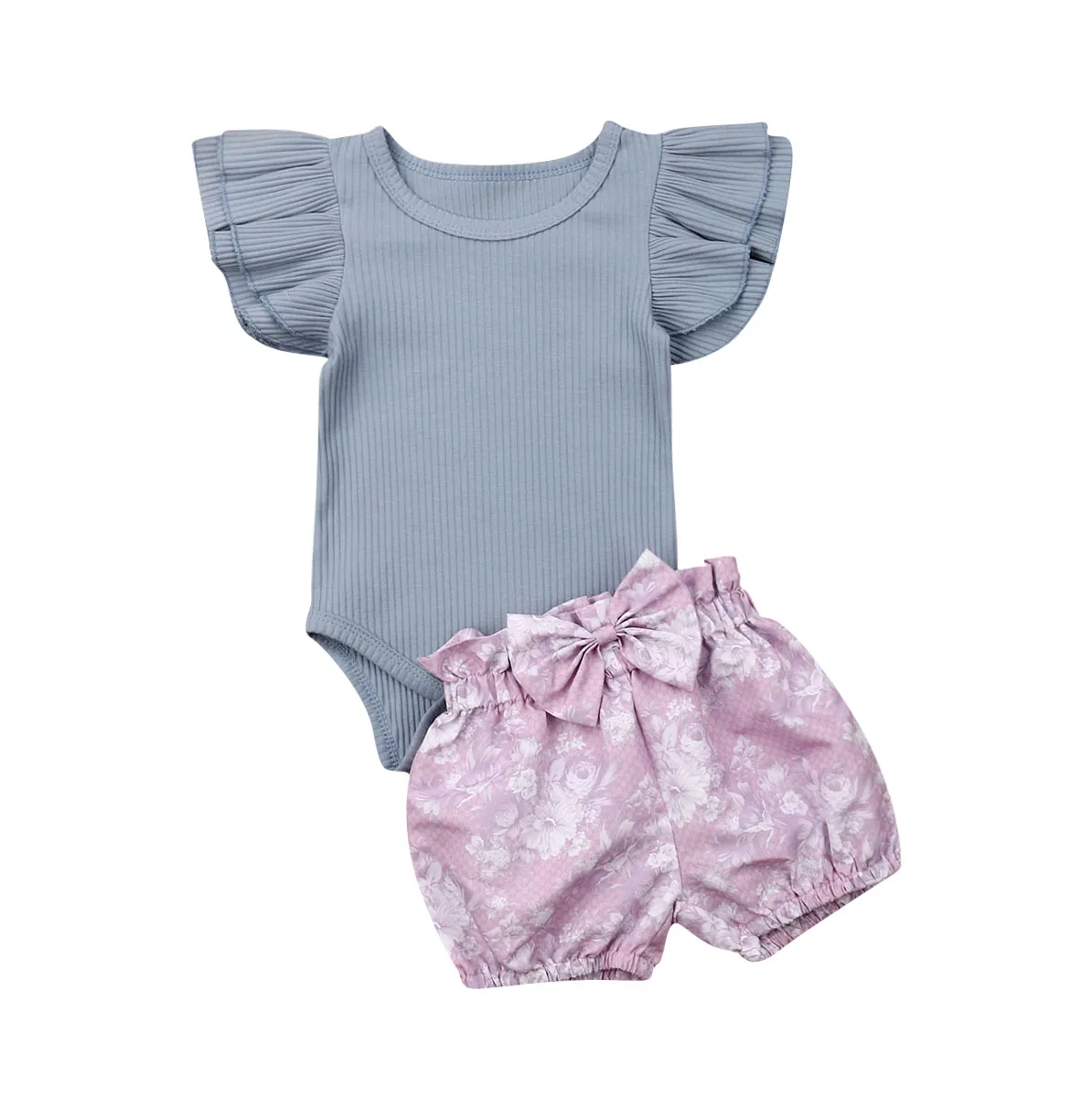 

2019 Newest Style Newborn Kid Baby Girl Infant Summer 2pcs Clothes Romper Tops Pants Adorable Outfit Set 3-24Months