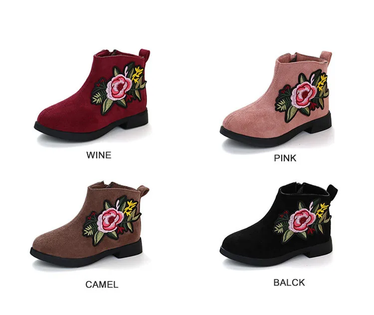 Новые ботинки для девочек, детская обувь, водонепроницаемые ботинки martin, брендовые резиновые сапоги с вышивкой для девочек,, модная детская обувь принцессы