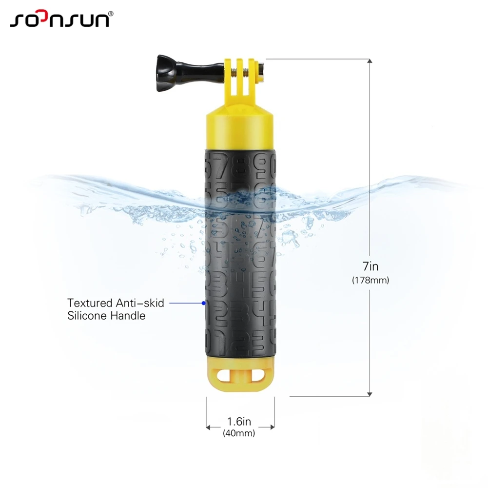 SOONSUN водонепроницаемый плавающий полюс рукоятка Противоскользящий плавучий поплавок для GoPro Hero 7 6 5 4 для DJI OSMO аксессуары для экшн-камеры