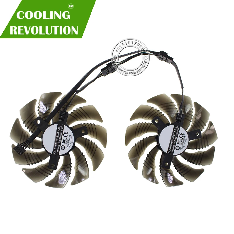 Ventilador Pld09210s12hh T129215su da Placa de Vídeo 88 mm para Gigabyte Gtx 1050 1060 1070 ti Gv-rx570 580 Asus rx 470 480 r9 380x - Imagem 4