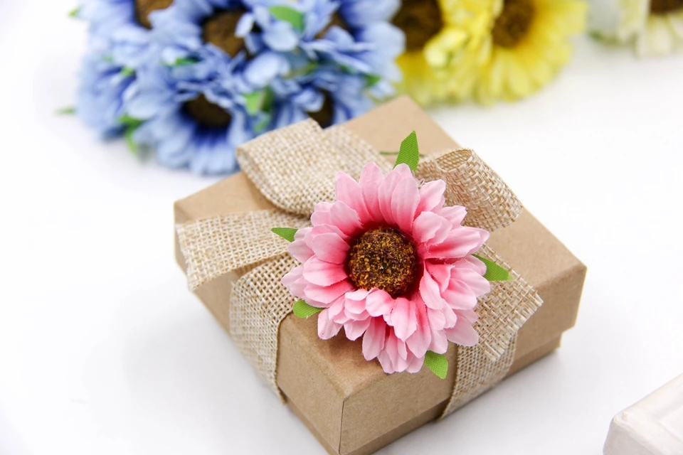 6 шт. Искусственные цветы "сделай сам" искусственный подсолнух цветы для скрапбукинга вечерние цветы для свадебного творчества декоративные цветы