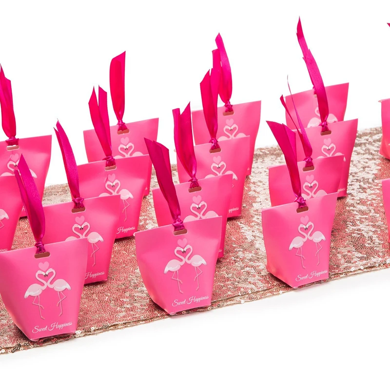 5 шт. Подарочная коробка для конфет с фламинго для свадьбы, помолвки, дня рождения, девичника, вечерние украшения для девичника