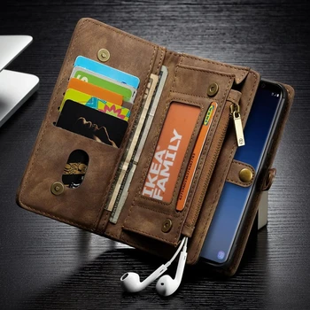 

Luxury Flip Leather Case For Samsung Galaxy S9 S8 S10 Plus Case zipper Wallet For Samsung Galaxy S7 edge Note 8 9 Phone Coque