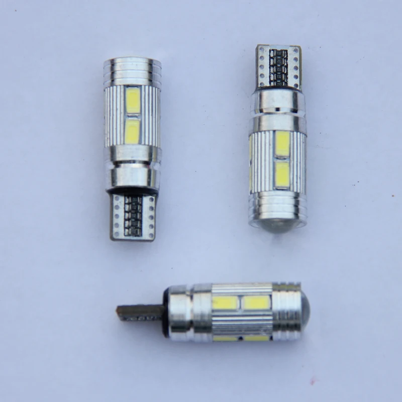 50 шт. W5W 10 led 5630 5730 проектор SMD объектив Canbus Error Free автомобильные Габаритные фонари T10 автомобиля Клин хвост боковой свет без ошибок OBC