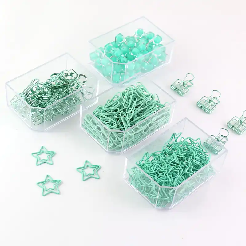 Tutu Paper Clip Binder Clip Push Pin Office Supplies Mint Green