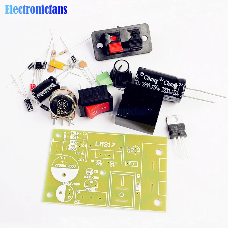 

LM317 Step Down DC 5V-35V to 1.25V-30V DIY Kits AC/DC Power Supply Module