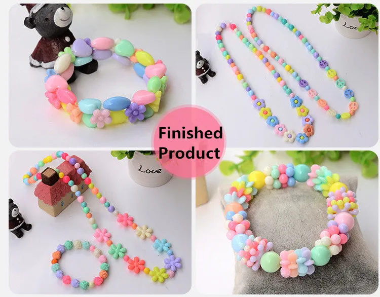 Children creative DIY beads toy with whole accessory set Kids girls handmade art craft educational toys best gifts for Princess (11)